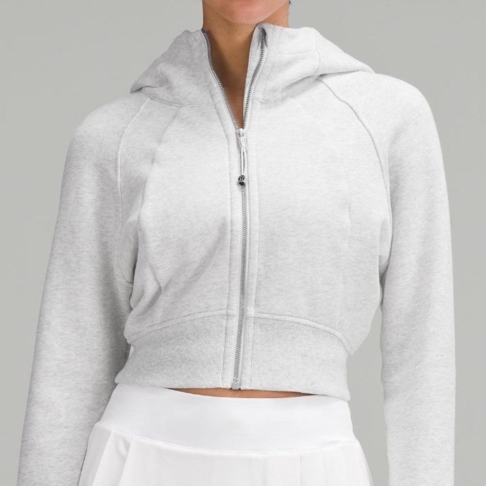LULULEMON Scuba Full Zip Cropped Hoodie Light Grey Size 2